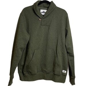 Penfield Olive Green Shawl Collar Sweatshirt - Size Large